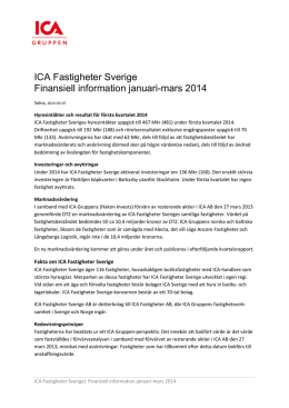 ICA Fastigheter Sverige Finansiell information januari
