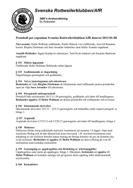 Protokoll_styrelsen - Svenska Rottweilerklubben / AfR