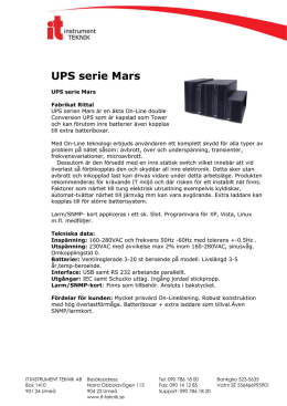 UPS serie Mars - IT Instrument Teknik