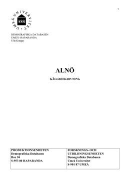 Alnö - Demografiska databasen