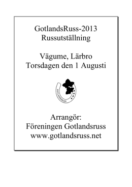 Gotlandsruss 2009 - Föreningen Gotlandsruss
