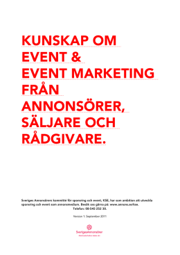 Handboken för event - Sveriges Annonsörer