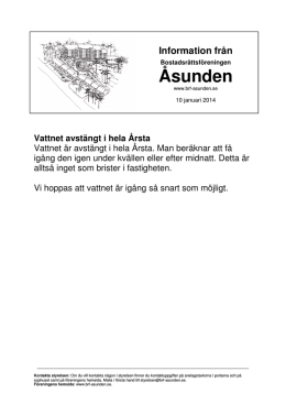 2014-01-10 Infoblad om avstängt vatten.