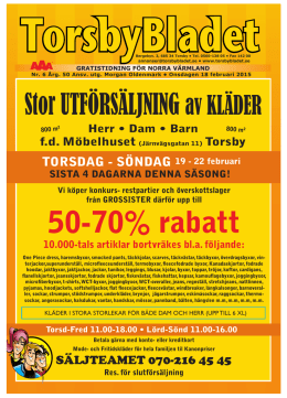 Vecka 8 - Torsbybladet