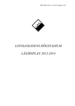 Arbetsplan för Lovisanejdens högstadium läsåret 2005-2006