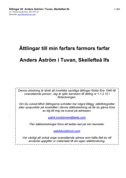 Ättlingar till Anders Åström i Tuvan, Skellefteå lfs