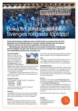 Boka ert företagstält till Sveriges roligaste löplopp!