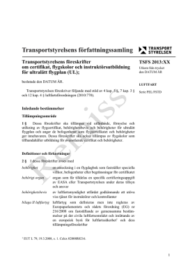Transportstyrelsens föreskrifter om certifikat, flygskolor och