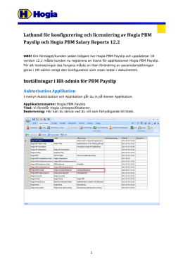 Lathund för konfigurering och licensiering av Hogia PBM Payslip