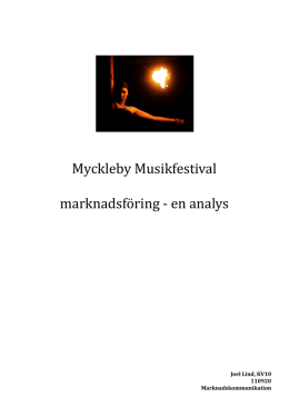 Myckleby Musikfestival marknadsföring - en analys