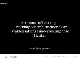 Assurance of Learning – utveckling och implementering av
