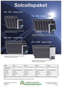 Solcellspaket - Ekologisk Energi Vollsjö