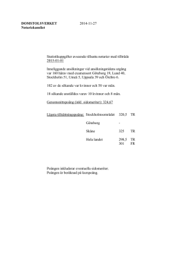 DOMSTOLSVERKET 2014-11-27 Notariekansliet Statistikuppgifter