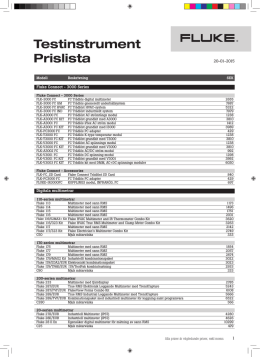 Testinstrument Prislista
