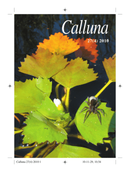 Calluna 27(4) 2010 - Västergötlands Botaniska förening