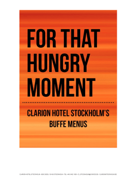 clarion hotel stockholm • box 20025, 104 60 stockholm • tel +46 8