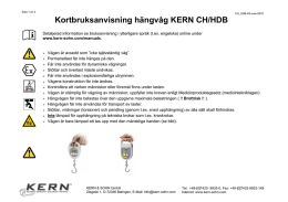 Kortbruksanvisning hängvåg KERN CH/HDB