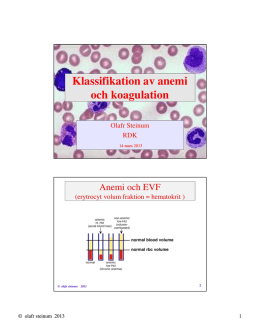 Klassifikation av anemi och koagulation