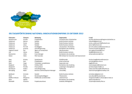deltagarförteckning nationell innovationskonferns