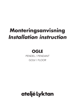 Monteringsanvisning Installation instruction