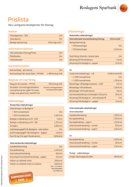 Prislista (pdf) - Roslagens Sparbank