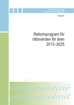 Reformprogram för rättsvården för åren 2013–2025