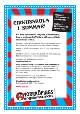 CIRKUSSKOLA I SOMMAR! - Norrköpings Ungdomscirkus