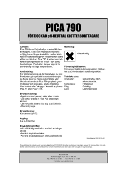 PICA 790 - Klottersanering