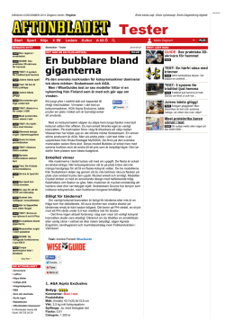 En bubblare bland gigant... | Tester | Aftonbladet
