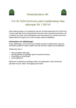 Klosterfjordens GK 0 kr för Grönt Kort