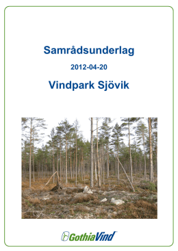 Samrådsunderlag Vindpark Sjövik