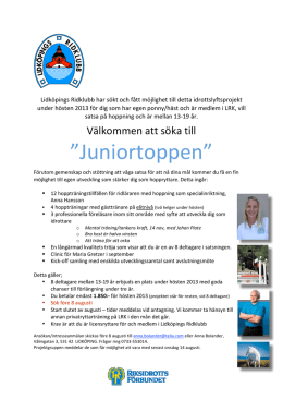 Juniortoppen” - Lidköpings Ridklubb