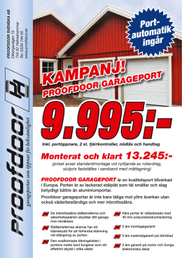 Kampanj - Proofdoor Garageport (Hallstahammar)