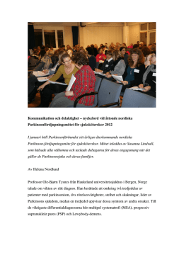 Nordiskt Parkinsonfördjupningsmöte för