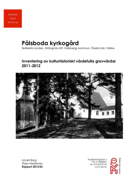Pålsboda kyrkogård - Örebro läns museum