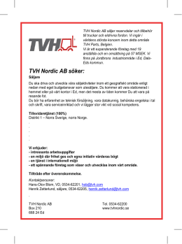 TVH Nordic AB söker: