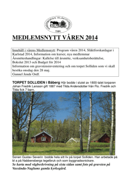 Medlemsnytt våren 2014 (pdf)