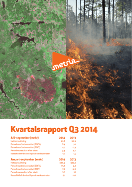 Kvartalsrapport juli-september 2014 (pdf)