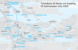 Tunnelbana till Nacka och koppling till Gullmarsplan cirka 2025