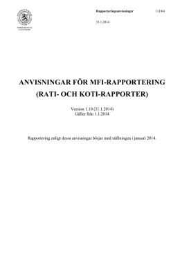 ANVISNINGAR FÖR MFI-RAPPORTERING (RATI