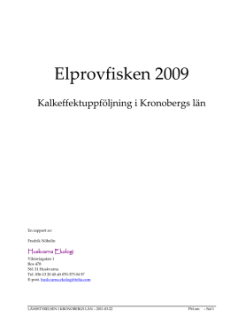 Elprovfiske Kronoberg 2009