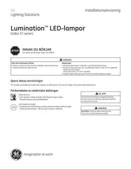 LuminationTM LED-lampor INNAN DU BÖRJAR
