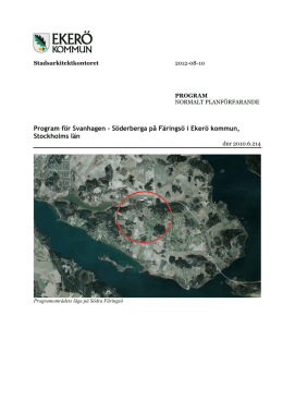 Program för Svanhagen - Söderberga på Färingsö i Ekerö