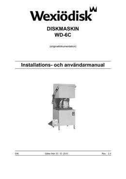DISKMASKIN WD-6C Installations- och