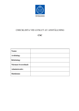Checklista vid avslut (pdf 74 kB) - CSC Intra
