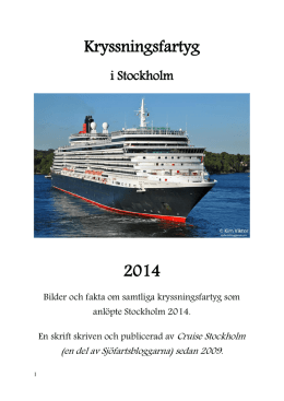 Kryssningsfartyg i Stockholm 2014