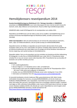 Hemslöjdsresors resestipendium 2014