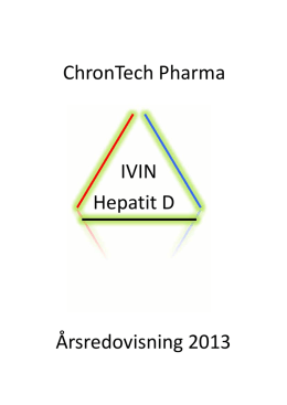 Hepatit D IVIN ChronTech Pharma Årsredovisning 2013