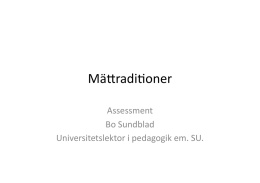 Mättraditioner - Bedömning för lärande i Örnsköldsvik