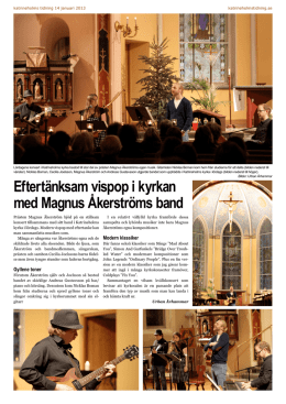 Eftertänksam vispop i kyrkan med Magnus Åkerströms band